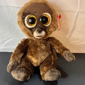 Ty 6" Orangutang‎ Chimp Beanie Boo Kids Brown New Gold Glitter Eyes 36248